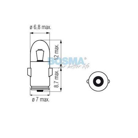 Ball bulb BA7s 6V 1.2W speedometer lighting for Simson S51 AWO, MZ ETZ TS