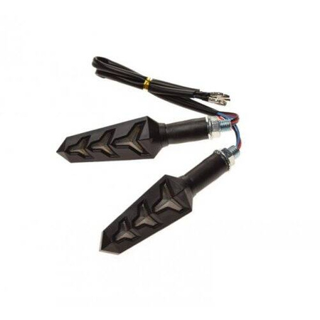 LED Indicator Pair M10x1.5 for Simson & MZ - Black Lens