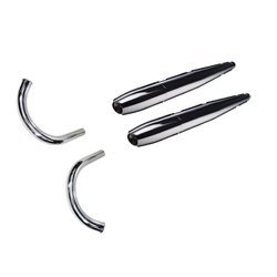 Pair Chrome Exhaust System with Header for CZ 350