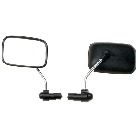 2x Universal 19mm Handlebar Mirrors Square (R/L) for Moped - Short