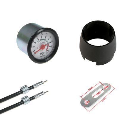 Tachometer kit: speedo cable, bracket & housing for Simson S50/S51/S70