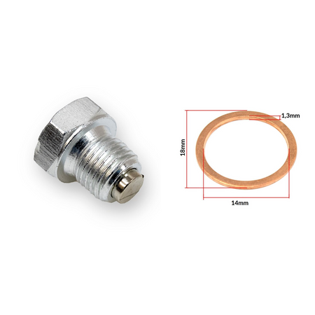 Oil Drain Plug Set M14x1.5 + Flat Copper Seal for Simson S51/SR50/KR51/2