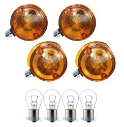 Set 4x indicators (front + rear) + 4x lightbulbs 12V P21W (E) for Simson S50 S51 MZ